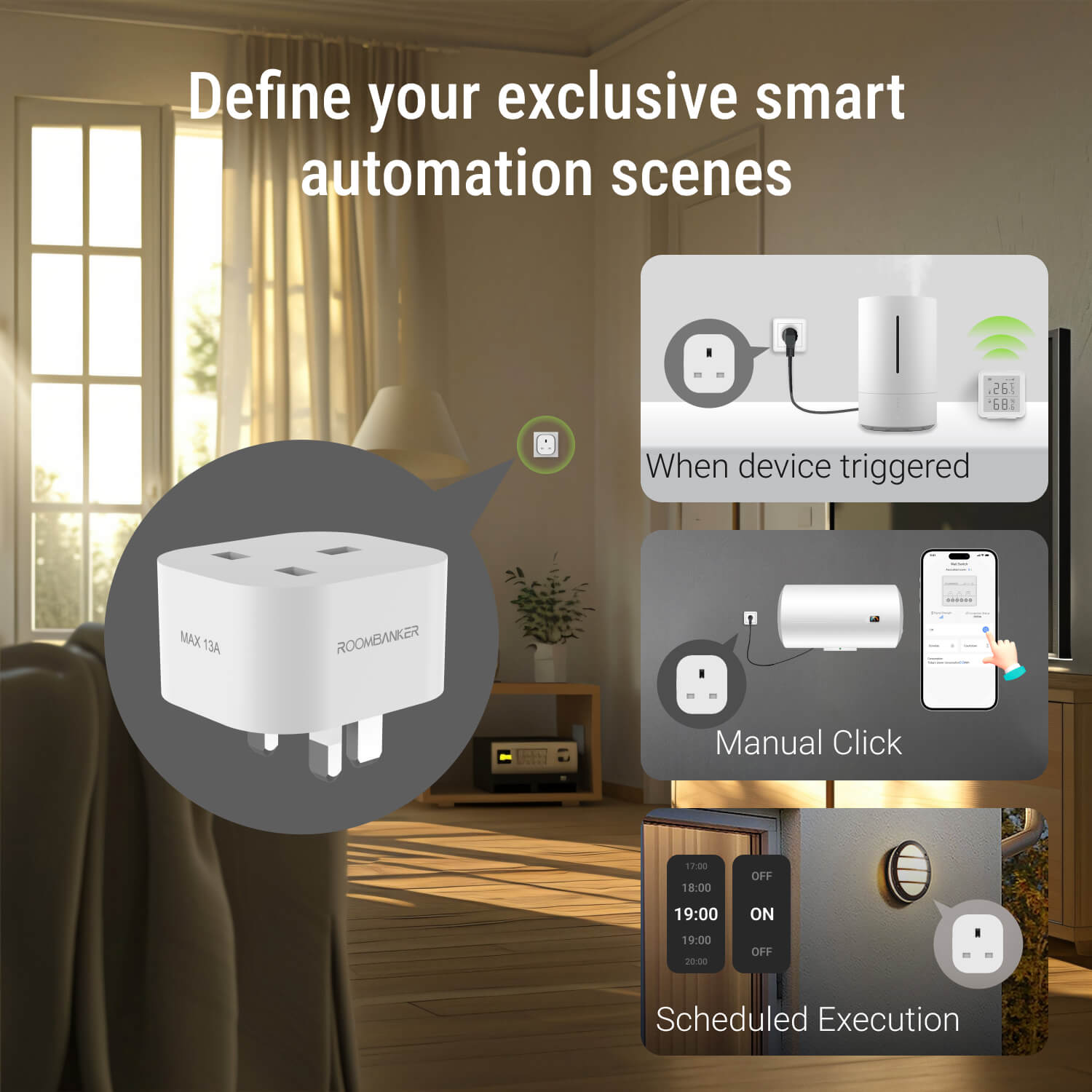Smart Plug with Energy Monitor & Child Lock, UK, Hub Required
