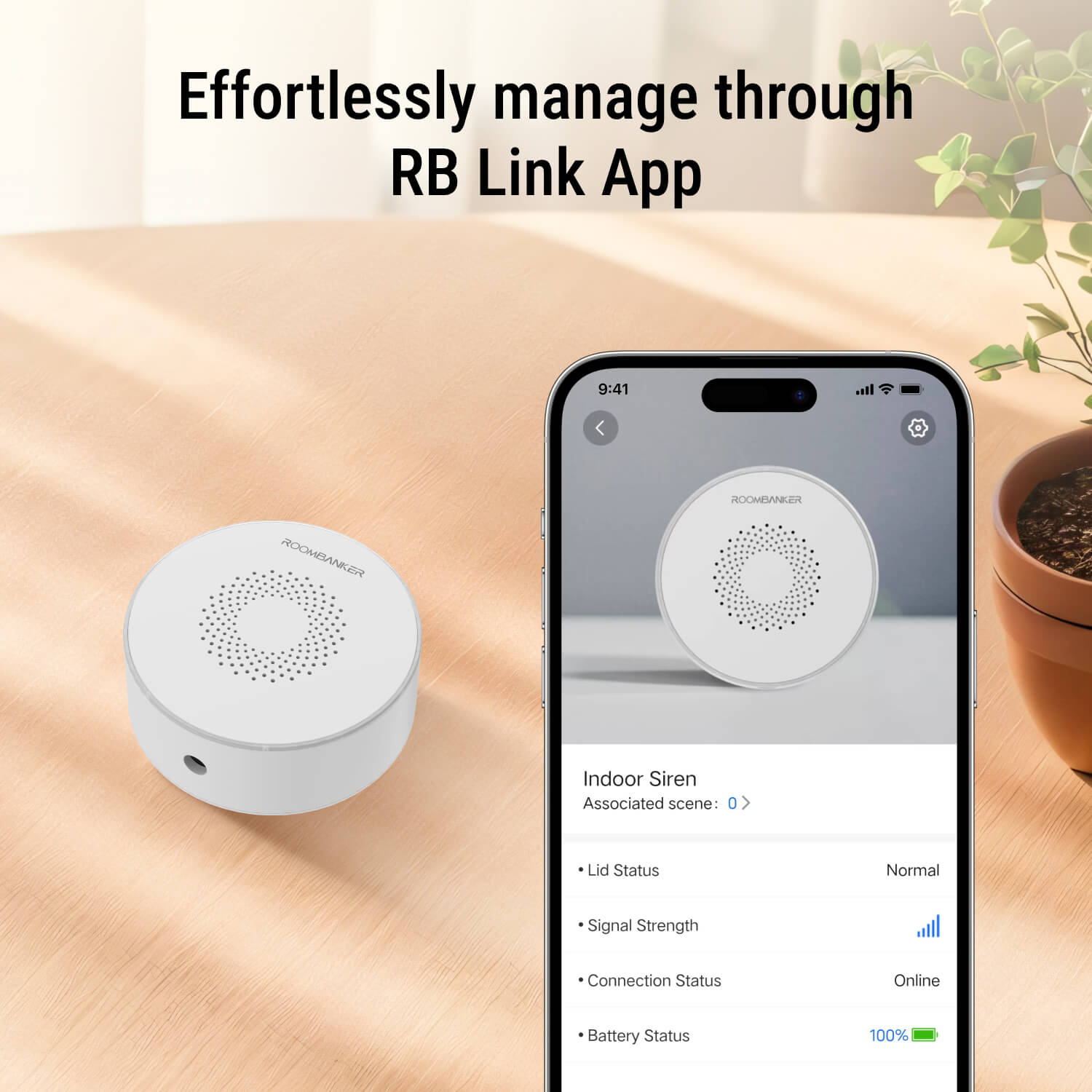 Indoor Siren - Adjustable Volume & Alarm Duration - Requires Roombanker Hub