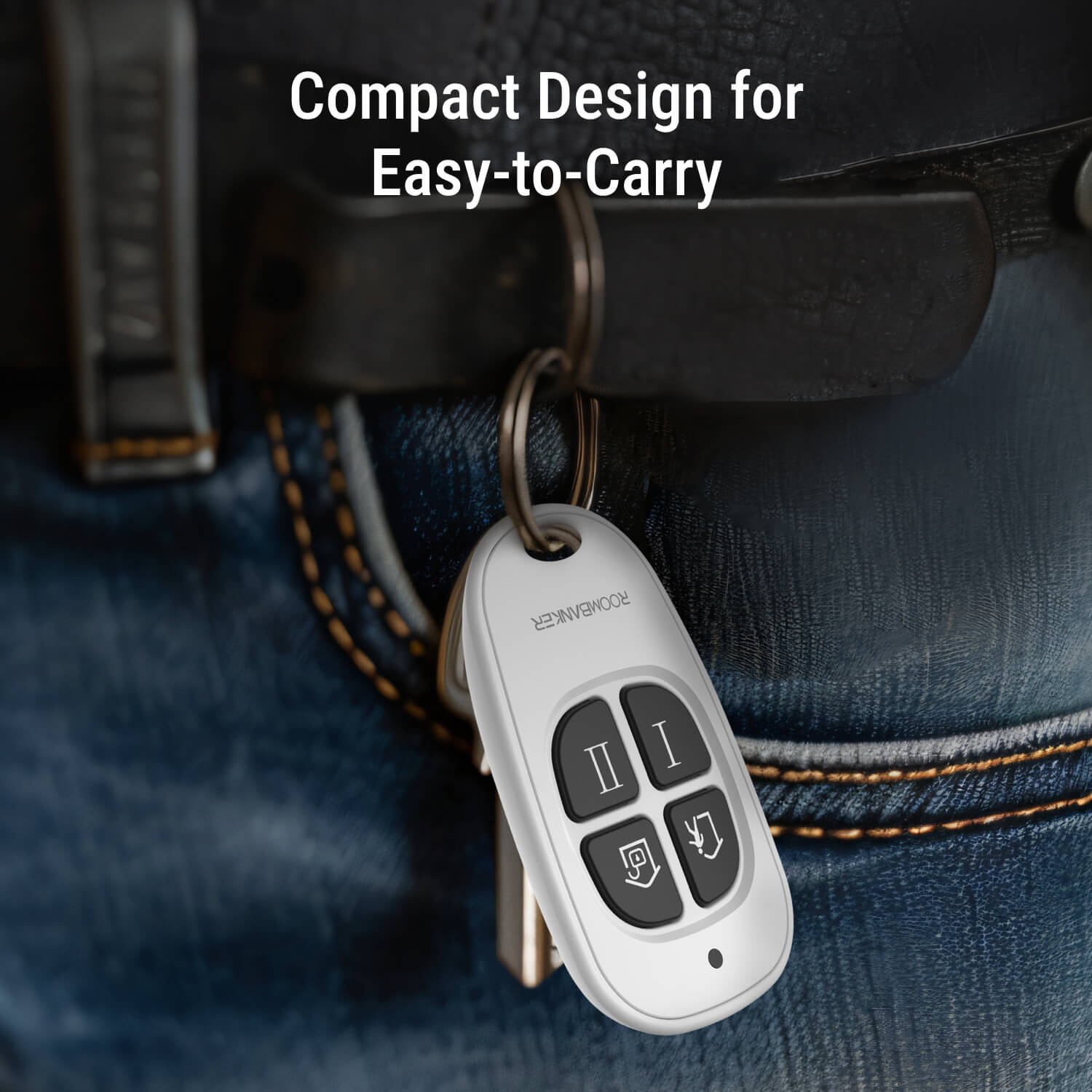 Keyfob - Simplified Security Control with Customizable Buttons, Long-Range Encrypted Communication - Requires Roombanker Hub