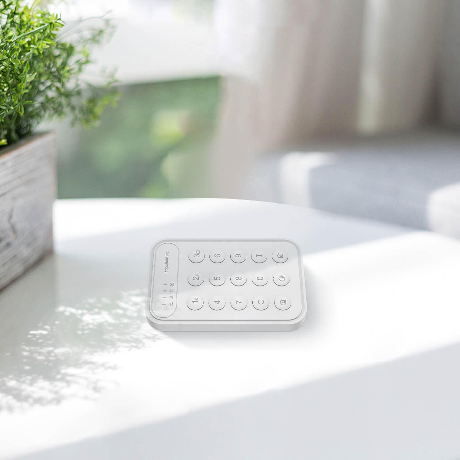 Keypad with One-Click Arming/Disarming, Advanced Encryption, Long-Range Communication - Requires Roombanker Hub