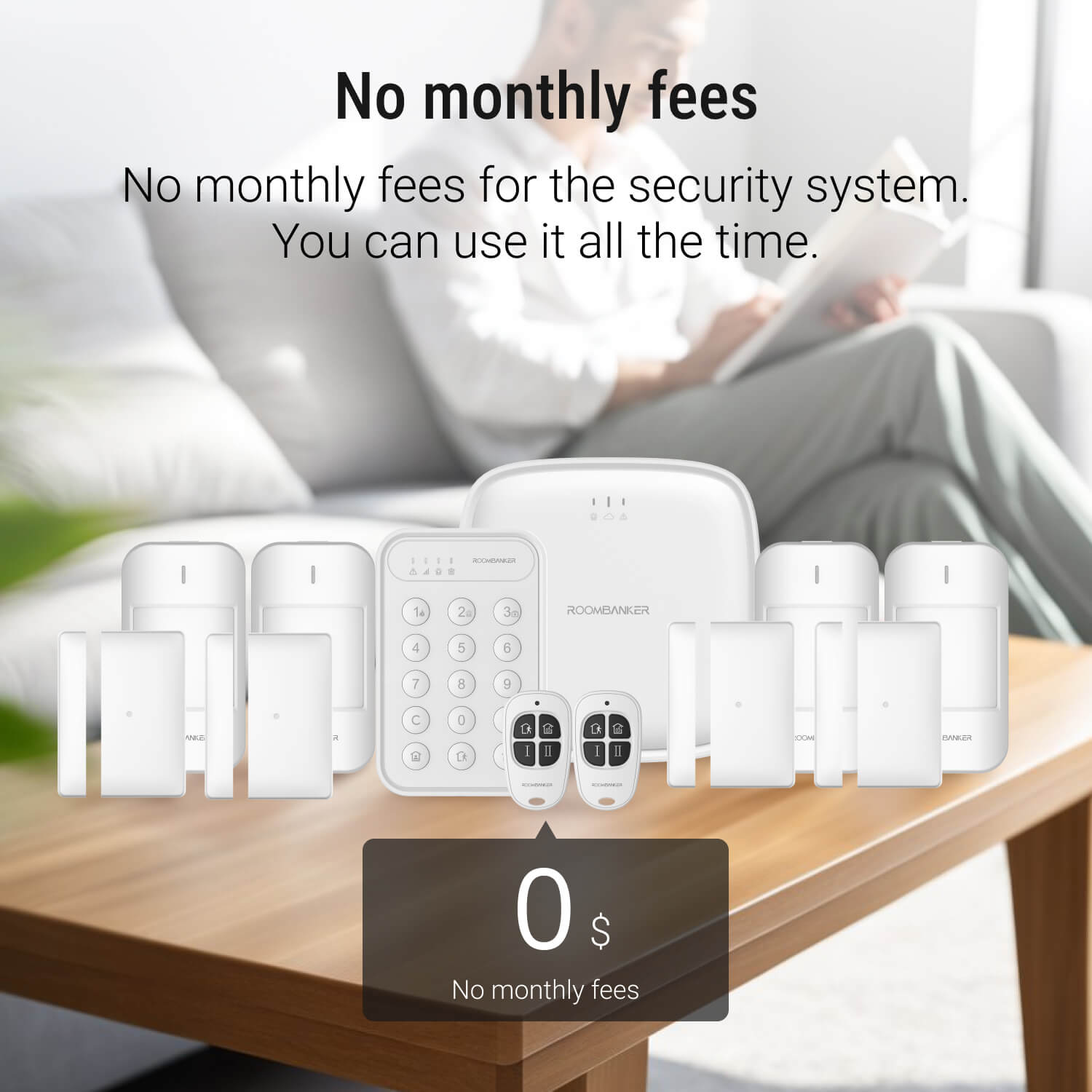 Home Security Kit - Station Hub - Comprehensive Protection System with PIR & Door Sensors, Keyfobs, and Keypad