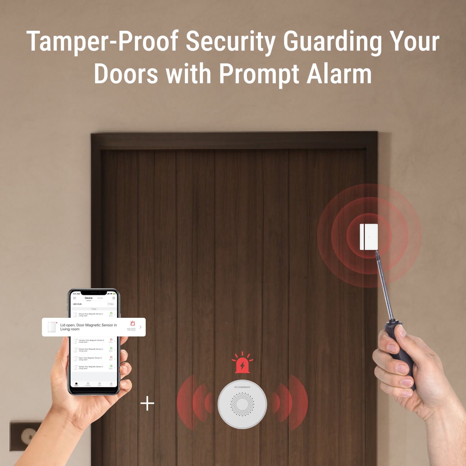 Door Magnetic Sensor - Remote Monitoring & Easy Installation - Requires Roombanker Hub