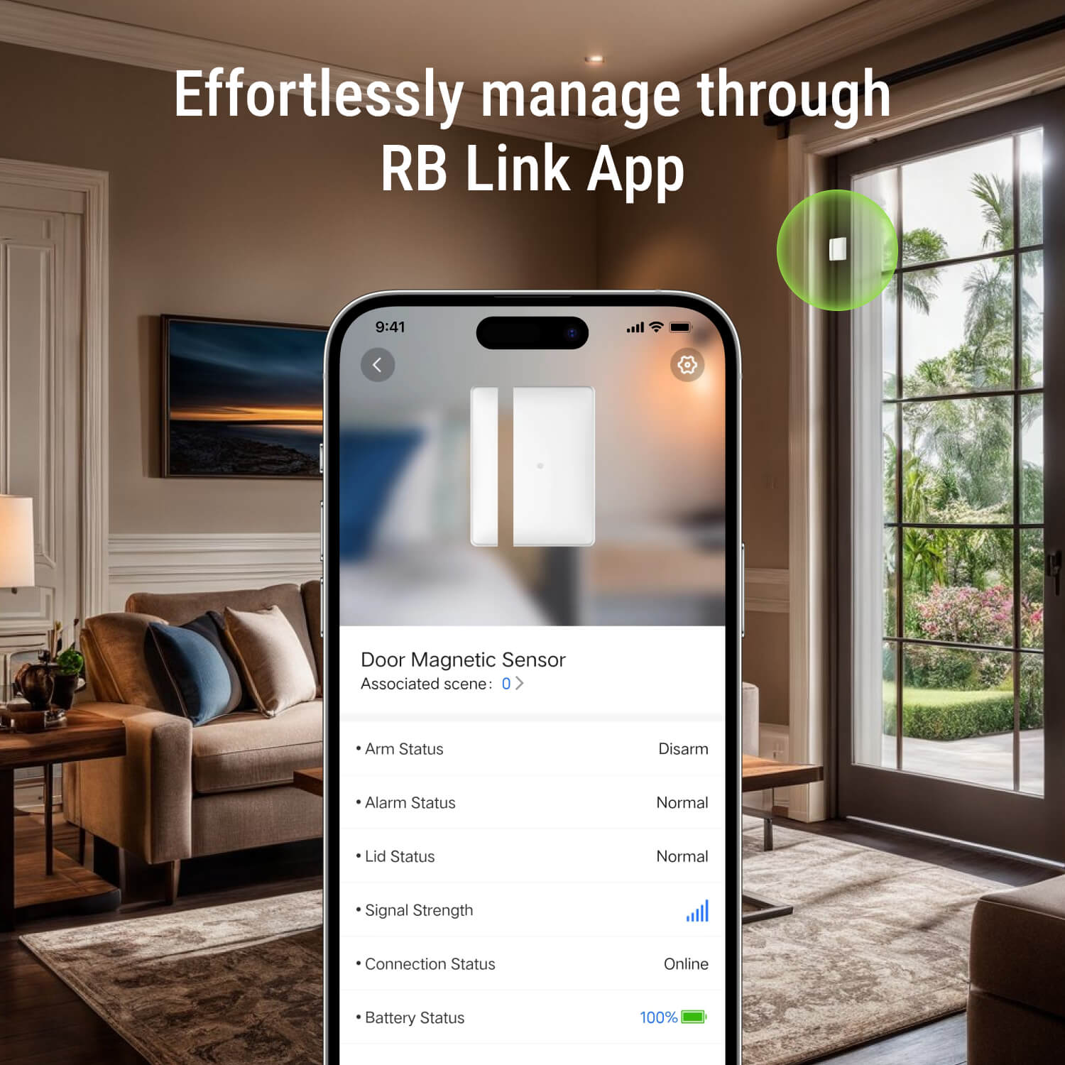 Door Magnetic Sensor - Remote Monitoring & Easy Installation - Requires Roombanker Hub