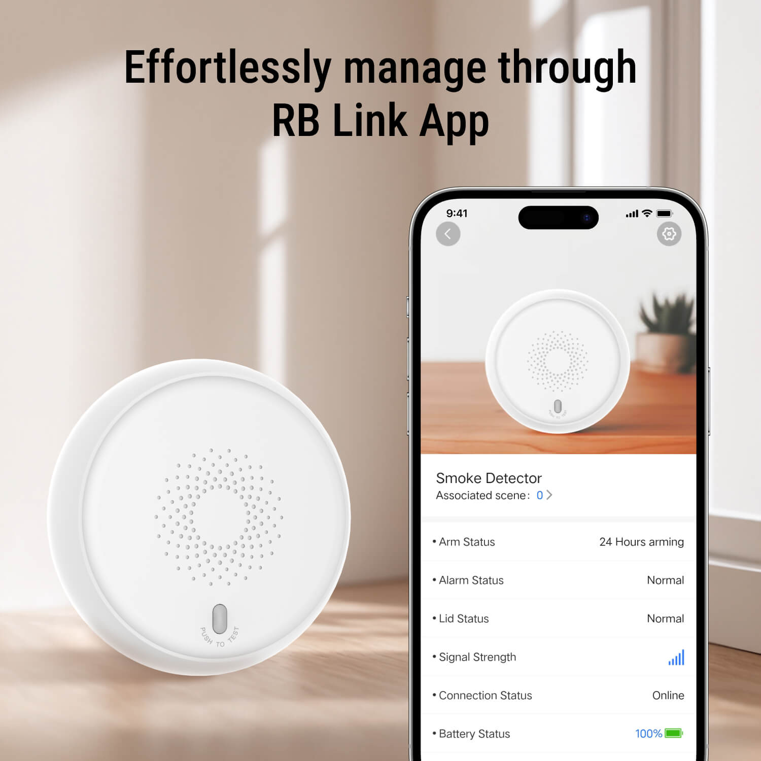 Wireless Smoke Detector: High-Precision, Photoelectric