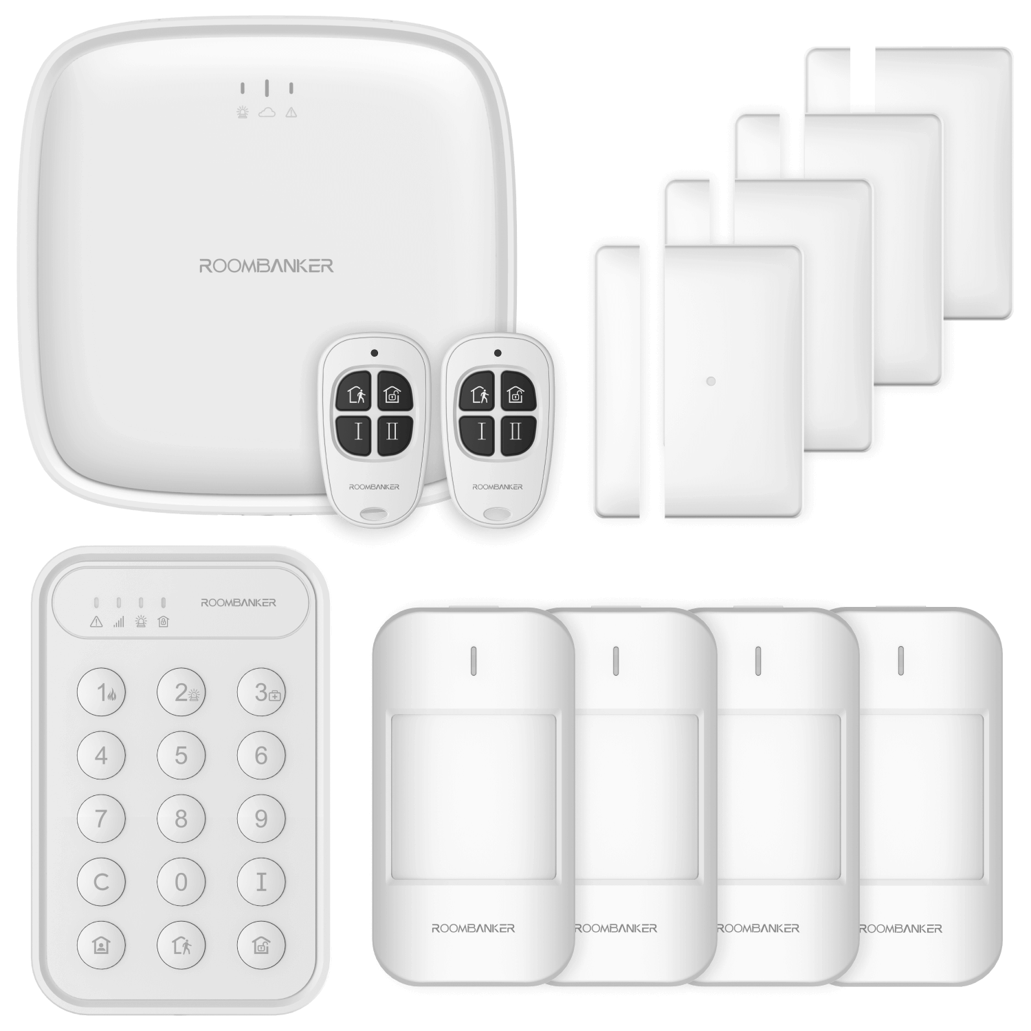 Home Security Kit - Station Hub - Comprehensive Protection System with PIR & Door Sensors, Keyfobs, and Keypad